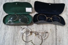 3 antike Brillen 2x mit Etui