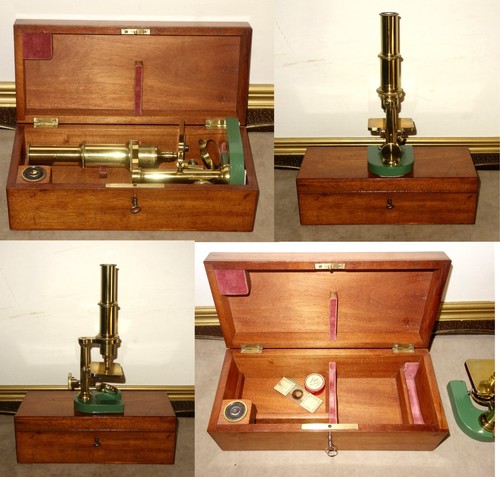Antikes mikroskop aus messing - mikroskop,
