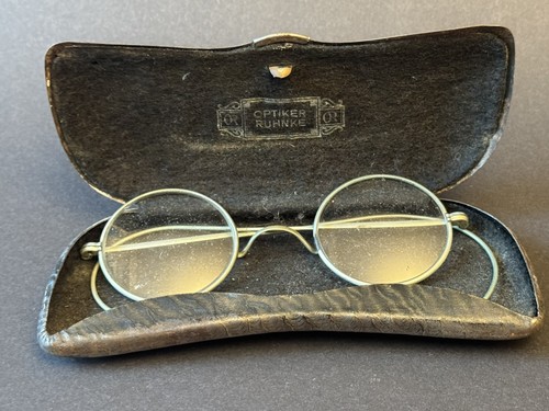 Antike runde drahtbrille - antike, +
