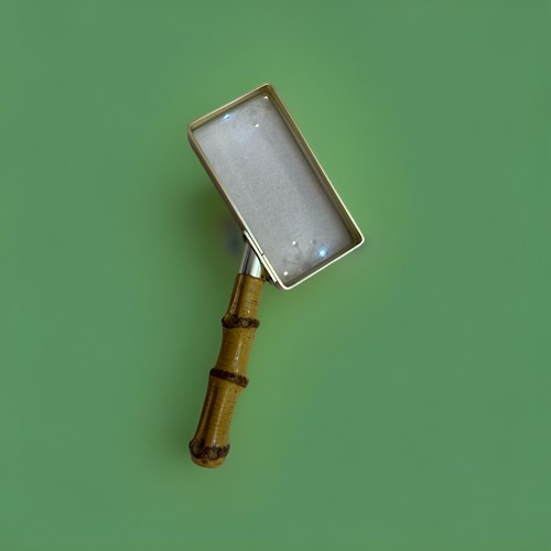 Vintage lupe mit holzgriff - holzgriff, –