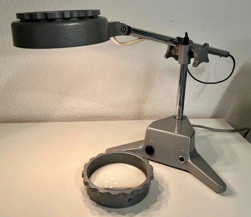 Große ddr lupenlampe veb - lupenlampe,
